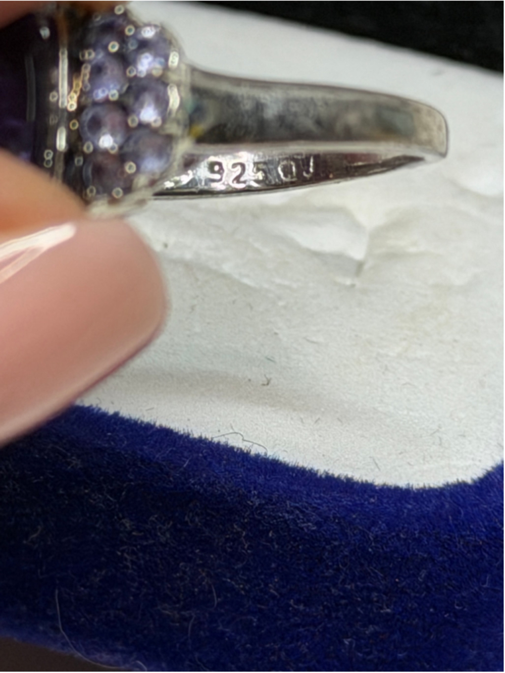Women's Judith Ripka Purple Amethyst Silver Ring size 7 - Picture 4 of 5